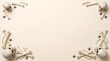 © Tushar - Halloween skull and bone border frame on beige background for spooky holiday invitation