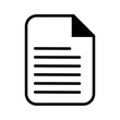 © Md - Black and white document paper file icon with lines