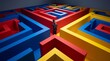 © BlackBridge Media - Businesswoman Thinking at Crossroads in Colorful Maze