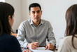 © Pixel-Shot - Business meeting and professional consultation, man discussing contract with clients, financial advisor or lawyer explaining terms