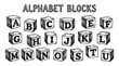 © Irtiko - Hand drawn vector illustration of wooden alphabet blocks with letters