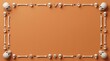 © hsavect1 - A rectangular frame made of human skulls and bones arranged on a solid orange background creating a spooky border for halloween themed graphic designs