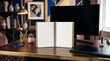 © Amanda - A creative workspace with monitor, notebook, pen, and drawing tablet; artistic home office photo.