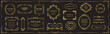 © terentyevner55 - Luxury Gold Vintage Labels Set on Black Background, Golden Ornamental Frames, Calligraphic Flourish Badges, Wreaths and Dividers Vector for Logo and Packaging Design