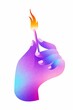 © Stock.Life  - Flame lit torch with purple smoke effect on hand