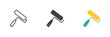 © alekseyvanin - Paint roller icon set shows paint roller icon in line, solid and flat colorful color styles. Wall painting tool vector sign and symbol for home repair.