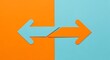 © Creative Design  - Two opposing arrows indicate change on split colored surfaces