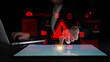 © InfiniteFlow - A dramatic representation of cybersecurity threats, showcasing warning signs and alerts in a digital workspace, emphasizing the importance of vigilance in today technology-driven environment. Cyphers