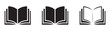 © Lipi - Open book icon set, reading literature education symbol various page styles glyph solid outline vector.