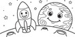© NUR - Happy cartoon girl with thought bubble and stars smile