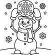 © NUR - Snowman with carrot nose, coal eyes, and scarf, winter holiday theme