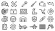 © MDTAZBIRHOSSAIN - Car repair and auto service line icons for vehicle maintenance.