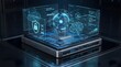 © Achmad - Artificial intelligence cybersecurity defense system with glowing microchip and global network protection interface