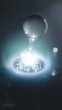 © Юра Лотоцький - Glowing glass sphere with miniature futuristic city inside on dark background, future technology and science fiction concept