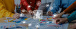 © InfiniteFlow - A vibrant teamwork scene focusing on digital marketing strategy development, showcasing diverse professionals collaborating over colorful charts and advanced technology tools. Trope