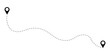 © mimo - Black map pins connected by a wavy dotted line showing a travel route or path