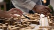 © DC Studio - Developers review a city planning layout with 3D models for residential development site preparation infrastructure growth and master planning.
