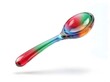 © Seuly - Colorful rainbow iridescent spoon on white background studio shot