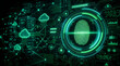 © afikurrahman - Digital fingerprint scan interface for biometric security and cloud data authentication.