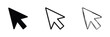 © Samima Akter - Computer mouse cursor pointer icon set in solid, outline, and hand-drawn sketch styles for digital interfaces, navigation, clicking, selection, and web design