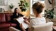 © Yellow Blossom - View from behind of a female psychotherapist during a counseling session