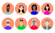© BONI - Set de iconos de personas, vector de retratos de personas de diferentes razas y colores, diversidad de personas diferentes razas