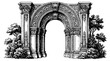 © Irtiko - Ornate architectural archway vector graphic with classical stone column details