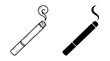 © Irtiko - Minimalist cigarette vector illustration set featuring simple black and white lines