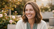 © Zahar Berduta - Middle-aged woman smiling in a garden during sunset