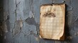 © Aposh003 - A weathered calendar with an industrial scene hangs on a cracked concrete wall displaying a blank monthly grid wall mounted monthly grid