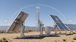 © dtfashion7 - Solar tracker system diagram showing east to west movement photo, solar panel single dual axis tracking system from morning to evening, and clean energy technology graphic.