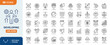 © Cetacons - developing icon set. Containing development, progress, improvement, growth, innovation, strategy, planning, and more. Editable stroke. Vector illustration