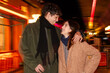 © Ana Luz Crespi/Stocksy - Cute happy couple flash portrait