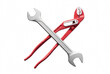 © Farhana - Crossed Metal Wrench and Red Water Pump Pliers