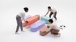 © BlackBridge Media - Diverse Team Collaborating to Arrange Modular Blocks in Studio