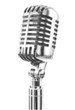 © Josnara - microphone mic vocal halftone audio sound music studio broadcasting podcast vector illustration graphic radio singing vintage retro poster