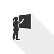© claudiya - simple monochrome vector icon representing back to school, classroom, education, learning, teaching, and academic activities.