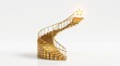 © jadid - A radiant golden spiral staircase ascends gracefully towards a brilliant shining star, powerfully symbolizing achievement, success, and the dedicated journey to reach ambitious goals