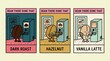 © Pawellpi Design - Creative print showing coffee beans and vending machines with different flavors