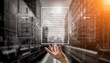 © InfiniteFlow - A dynamic portrayal of contract management in a digital age, featuring a hand reaching for virtual documents amidst a vibrant urban backdrop, symbolizing innovation and efficiency. Cyphers
