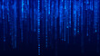 © Amirul - Abstract blue digital matrix rain of glowing numbers and binary code representing technology and data flow