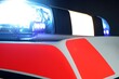 © Photoby - Sondersignal, Blaulicht Einsatzfahrzeug Rettungsdienst und Katastrophenschutz. Studioaufnahme vor dunklem Hintergrund.