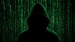 © suyu - Silhouette of hacker isolated on black background with binary codes, cybersecurity concept showing digital threat, programming, data protection and advanced technology security risks