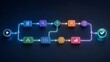© Ridwan_DigitalGrid - Digital workflow algorithm flowchart 3D illustration showing document path through verification user interaction security and final approval