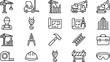 © MSTNUSRATJAHAN - Construction Machinery Building Tools Architecture Line Vector Icon Set