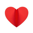 © MAGIC PEN-86 - A single red heart shape made of folded paper for romantic love and valentines