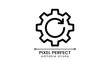 © Eman - Gear icon with circular arrow showing a process refresh in bold black lines for simple clean modern digital interface design