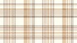 © Juyel - Seamless plaid pattern with beige and brown fabric texture
