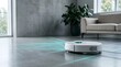 © theorder - Smart robot vacuum cleaner cleaning the floor uniquely visualized