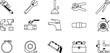 © Misbah - Plumber equipment and pipe fittings icons arranged in a clean linear vector style.